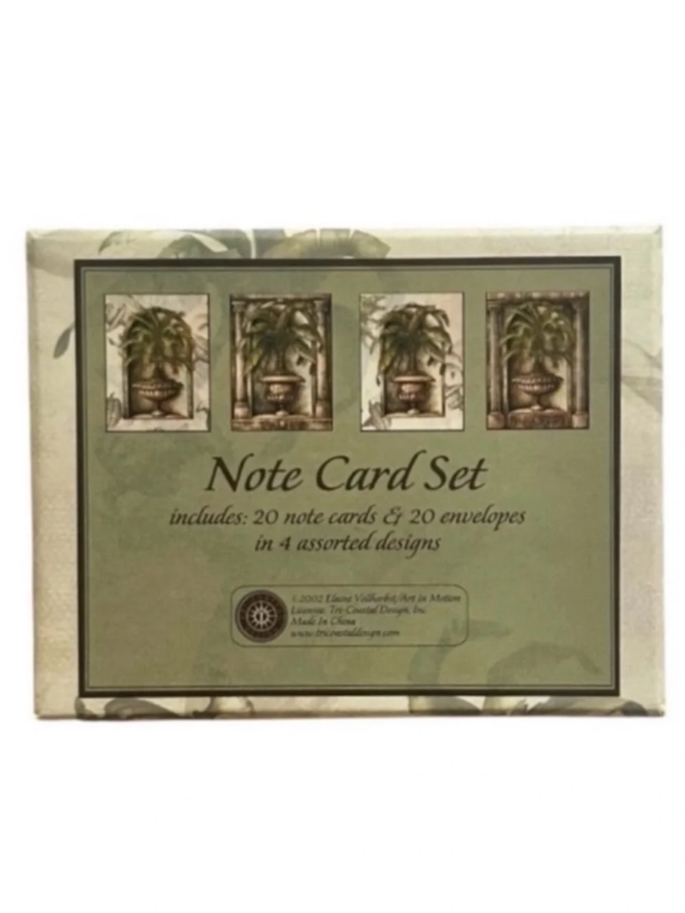 Art in Motion Chad Barrett 36 Palm Tree Note Cards in Decorative Wood Box